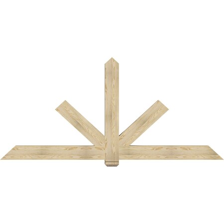 Ekena Millwork Kennewick Rough Sawn Timber Gable Bracket, Douglas Fir, 96"W x 44"H x 4"D x 6"F, 11/12 Pitch GBW096X44X0406KEN00RDF